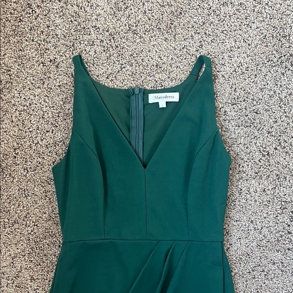 Manydress Size Small Elegant Asymmetrical Green Dress - Picture 3 of 6